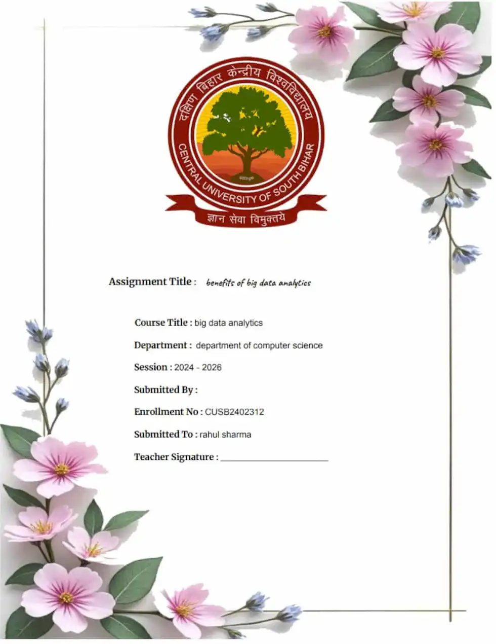 new colorfull template which help CUSB student in assignment