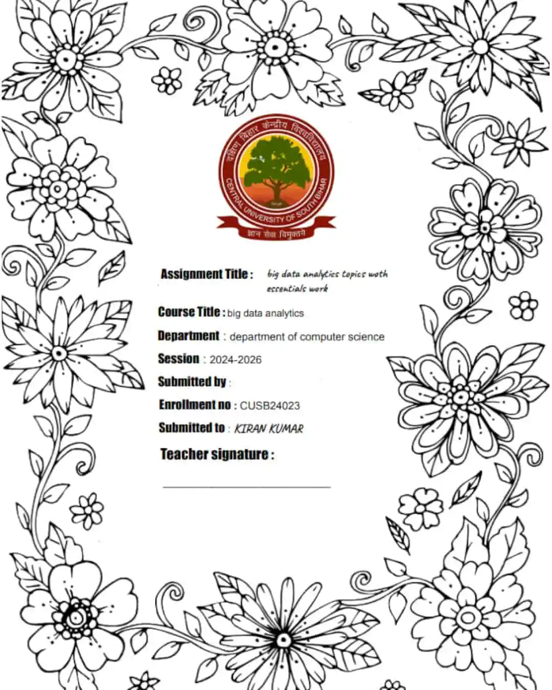 template for college or School assignment